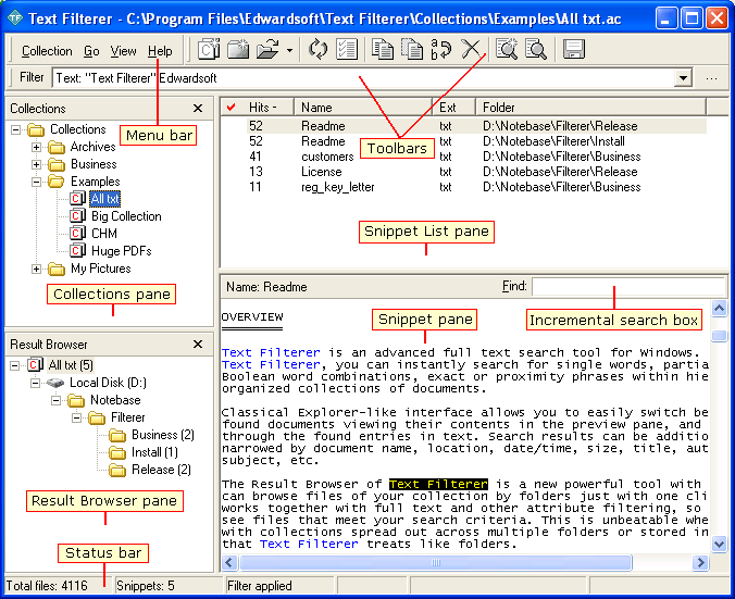 Text Filterer screenshot